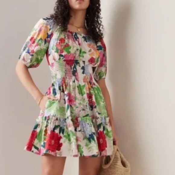 NEW Cara Cara Sally Mini Off Shoulder Dress - Booming Floral Motif - Picture 2 of 13